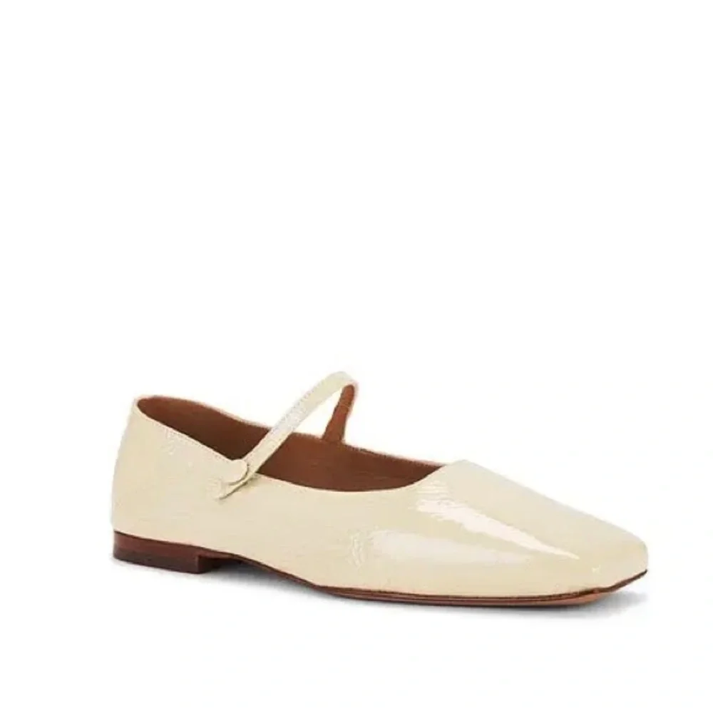 Mansur Gavriel Square Toe Mary Jane Flat in Jasmine + Free tote bag - Picture 2 of 9